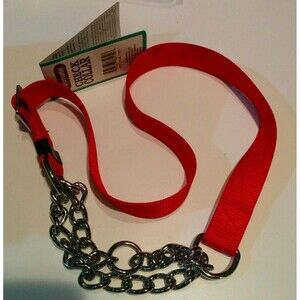 Petmate 383179 Martingale Style Dog Training Check Collar, Red, Large, 1 Inch.
